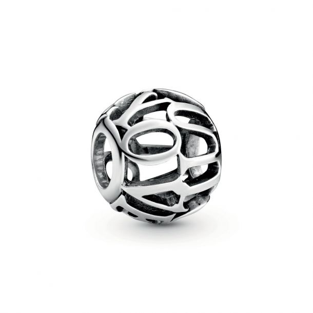 Pandora Openwork I Love You Script Charm
