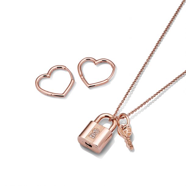 Initial Lock Necklace with Diamonds- 14K Solid Gold - Padlock Necklace - Promise Necklaces for Her - Necklace for Girlfriend - Anniversary Gift