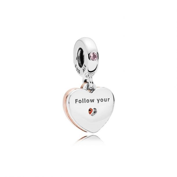 Pandora Path to Love Dangle Charm Pink Crystal Enamel REEDS Jewelers
