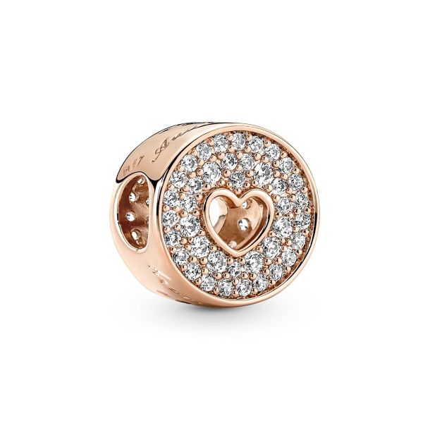 Pandora Pavé & Heart Anniversary Charm, Rose GoldPlated REEDS Jewelers