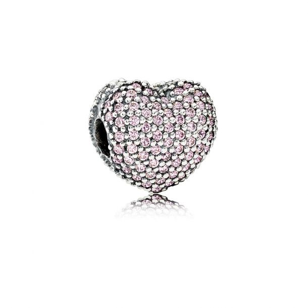 Pandora Pave Open My Heart Clip Pink Cubic Zirconia REEDS Jewelers