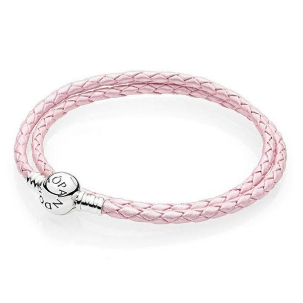 Braided leather shop charm bracelet