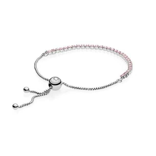Pandora Pink Sparkling Strand Bracelet Pink Cubic Zirconia REEDS Jewelers