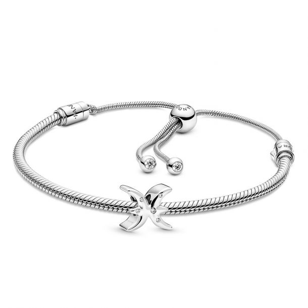 Pandora Pisces Zodiac Snake Chain Slider Bracelet Set