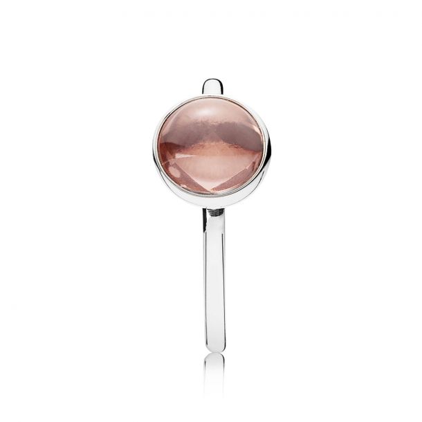 PANDORA Poetic Droplet Ring Blush Pink Crystal Size 8.5 REEDS Jewelers