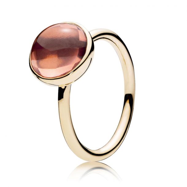 Tilsvarende frill Cornwall PANDORA Poetic Droplet Ring in Gold with Blush Pink Crystal | REEDS Jewelers