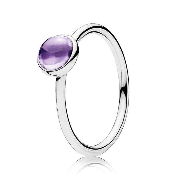 krøllet aftale Tether PANDORA Poetic Droplet Ring with Purple Cubic Zirconia | REEDS Jewelers