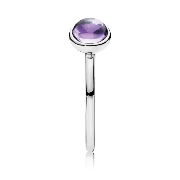 krøllet aftale Tether PANDORA Poetic Droplet Ring with Purple Cubic Zirconia | REEDS Jewelers