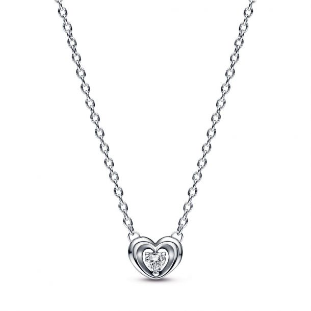 Pandora Radiant Heart Floating Stone Pendant Collier Necklace