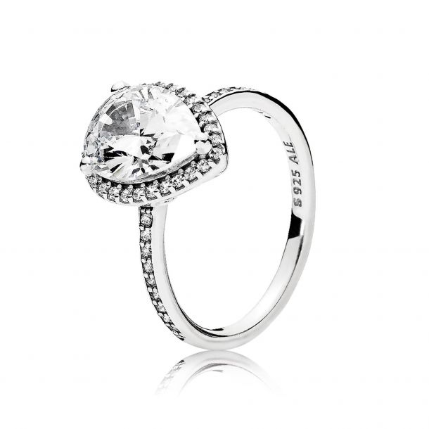 Pandora Radiant Teardrop Ring, Clear Cubic Zirconia | REEDS Jewelers