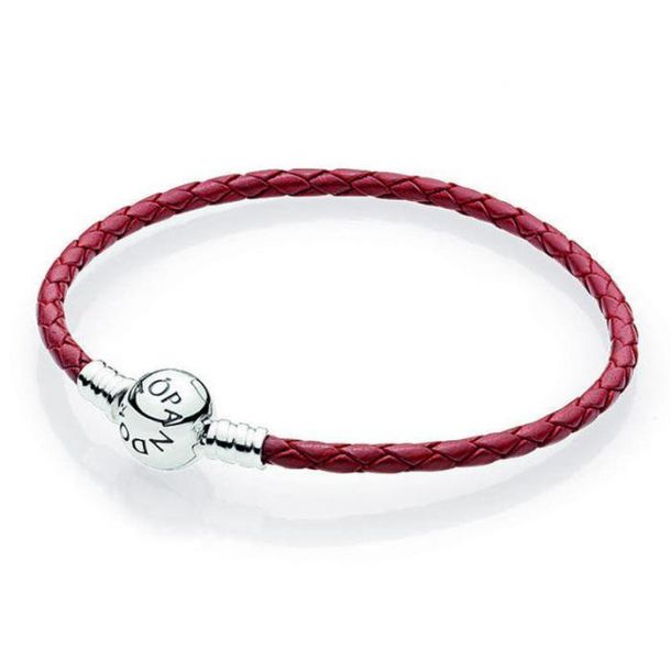 Red Braided Leather Bracelet