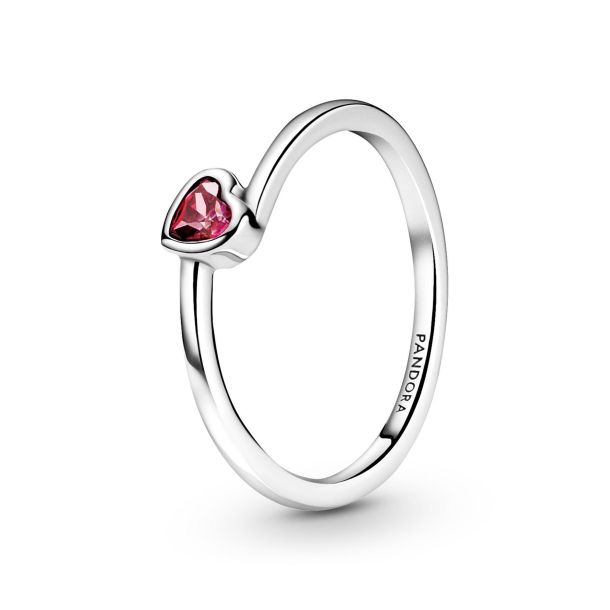Pandora Red Tilted Heart Solitaire Ring REEDS Jewelers