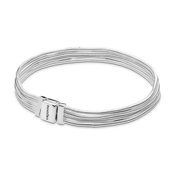 PANDORA Bracelet, Double Wrap w/ Barrel Clasp, Clear CZ - 20 cm