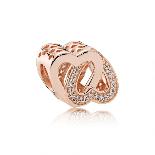 Pandora interlocking heart charm rose gold new arrivals