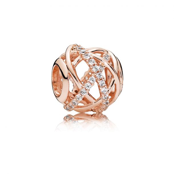 Pandora Galaxy Charm Clear Cubic Zirconia Rose Gold Plated REEDS Jewelers
