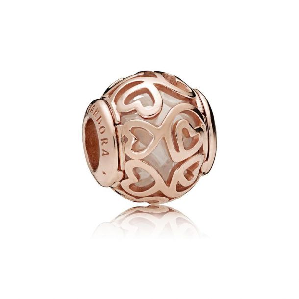 Pandora Rose Hearts Filigree Charm Clear Cubic Zirconia