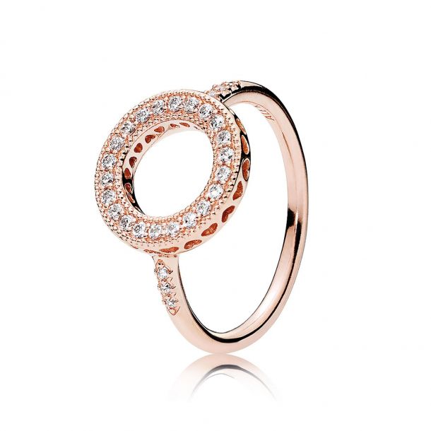 Pandora halo ring rose clearance gold