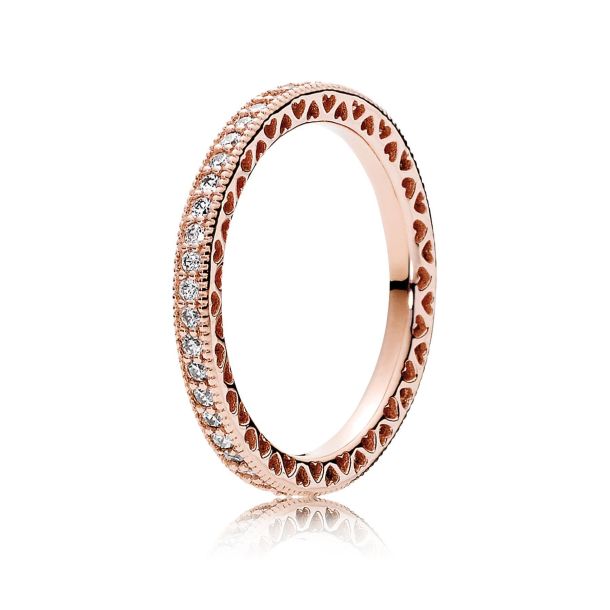 Pandora rose gold signature ring on sale