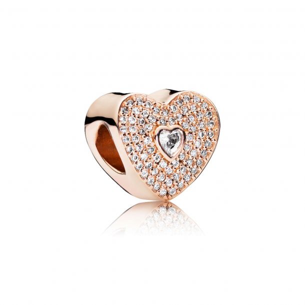 Pandora Rose Inner Sweetheart Charm Clear Cubic Zirconia
