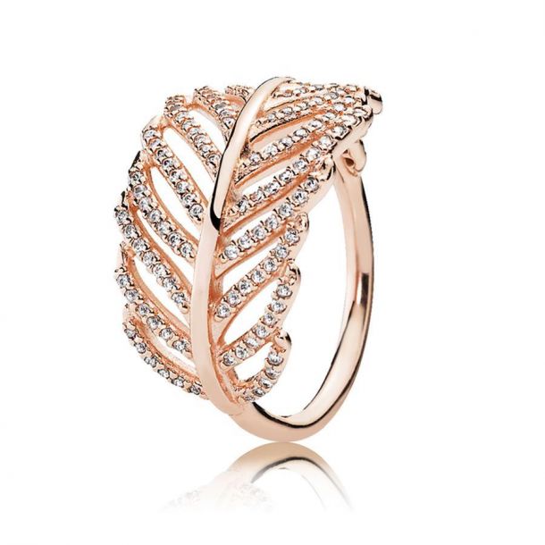 Pandora pave feather ring shop
