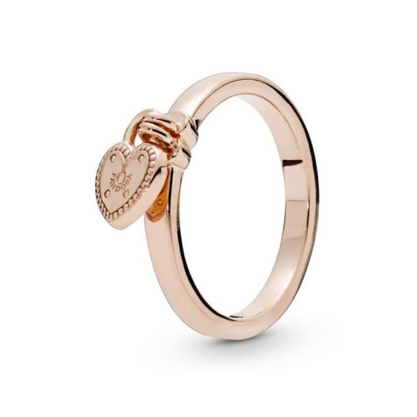 Pandora rings rose gold heart sale