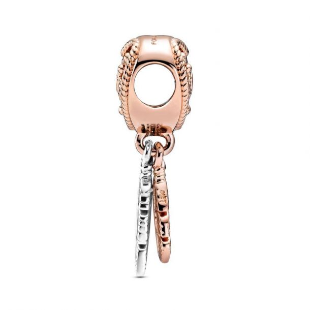 Pandora Openwork Heart Two Feathers Dreamcatcher Charm Rose Gold Plated REEDS Jewelers