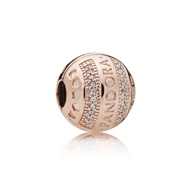 Pandora Rose Pandora Logo Hearts Clip Clear Cubic Zirconia
