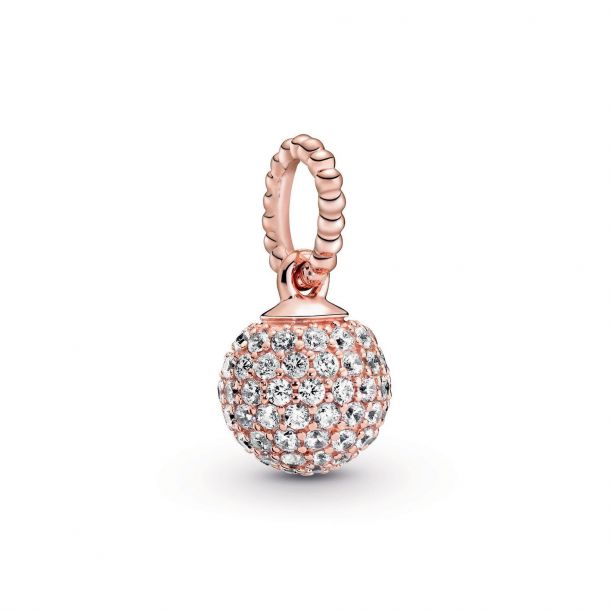Pandora Pave Ball Pendant Rose Gold Plated