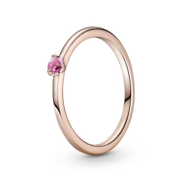 Pandora Pink Solitaire Ring Rose Gold Plated REEDS Jewelers