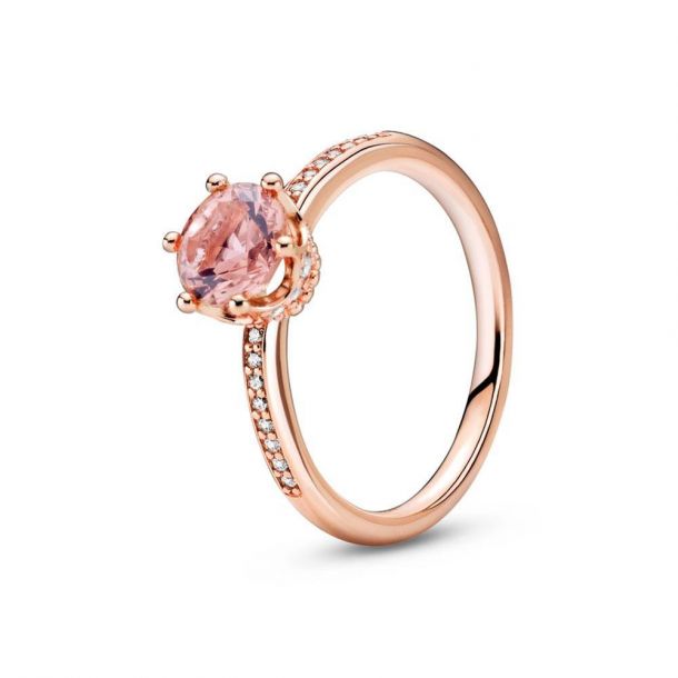  Pandora Enchanted Crown - Pink Sparkling Crown Ring - Rose Gold  Ring for Women - Layering or Stackable Ring - Gift for Her - 14k Rose  Gold-Plated Rose with Pink Crystals 