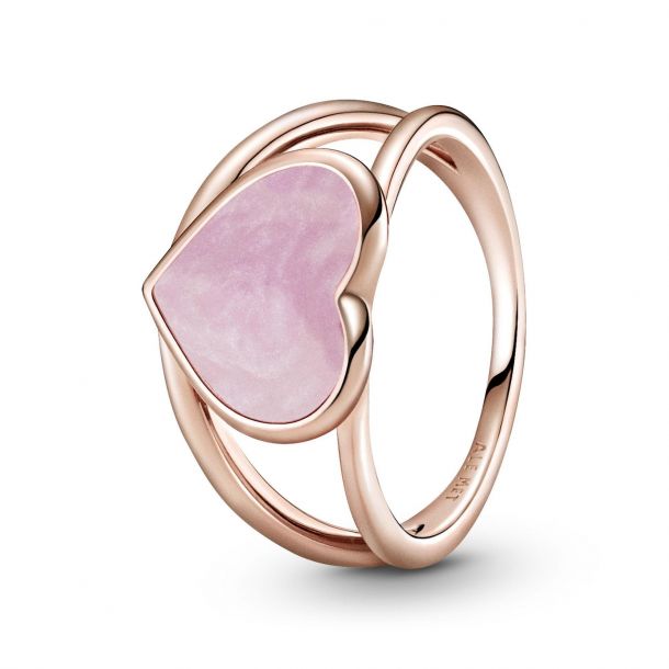 Pandora Rose Pink Swirl Heart Statement Ring