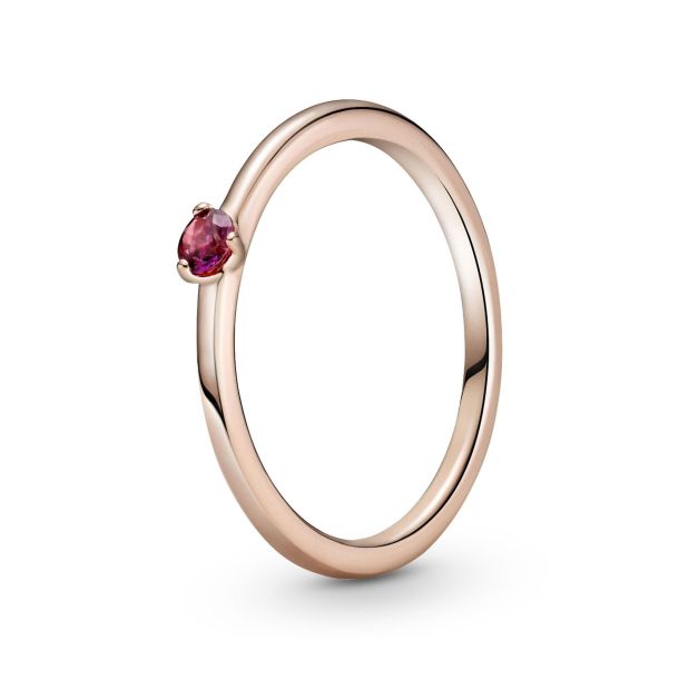Pandora | 188421C04 Sparkling Elevated Heart Ring 7.5 / Pink