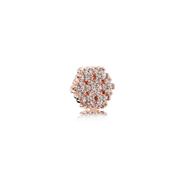 Pandora Rose Shimmering Snowflake Petite Locket Charm Clear Cubic Zirconia