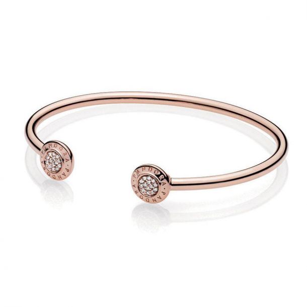 Pandora Rose™ Signature Open Bangle Bracelet, Bracelet Length: 7.5in (19cm)