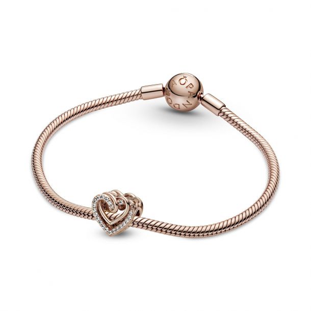 Pandora Sparkling Entwined Hearts Charm :: Gems with