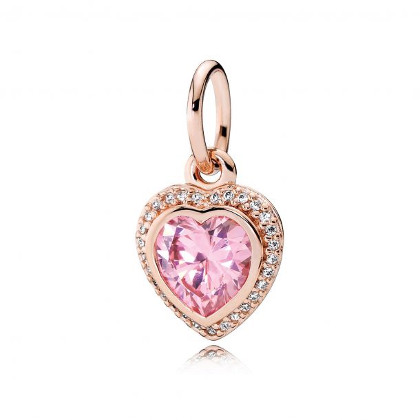 Pandora Rose Sparkling Love Pendant with Pink and Clear Cubic Zirconia REEDS Jewelers