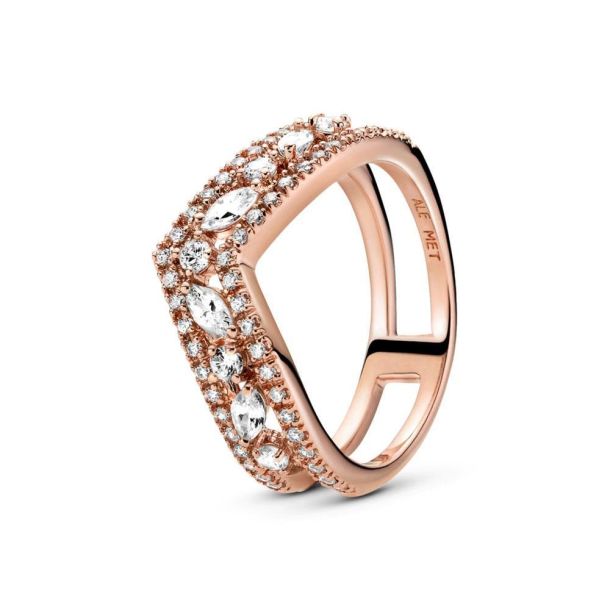 Pandora sparkling pear & store marquise wishbone ring