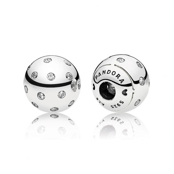Pandora Shimmering Open Bangle Caps Clear Cubic Zirconia REEDS Jewelers