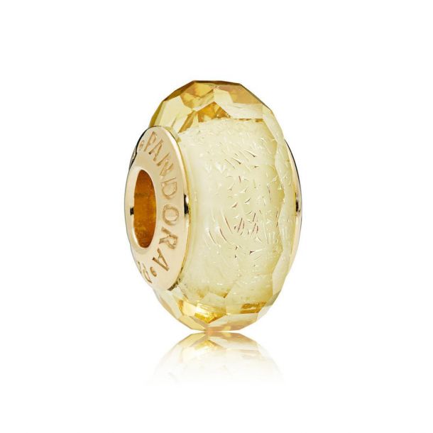 PANDORA Shine Golden Faceted Murano Glass Charm