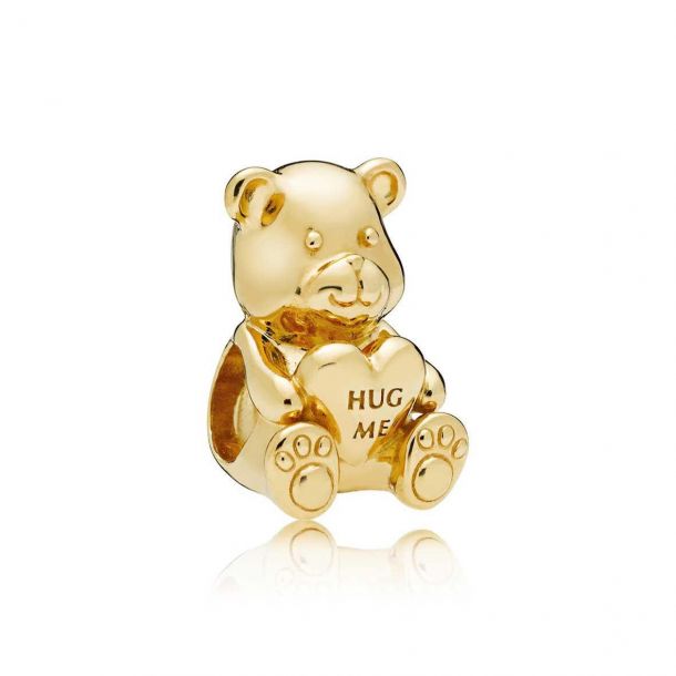 Pandora gold teddy bear charm deals
