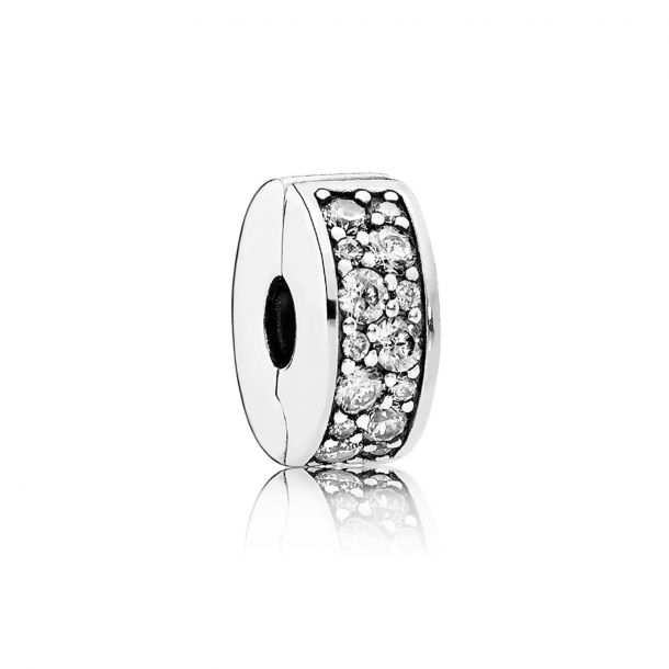 Pandora Shining Elegance Clip with Clear Cubic Zirconia and Silicone Grip