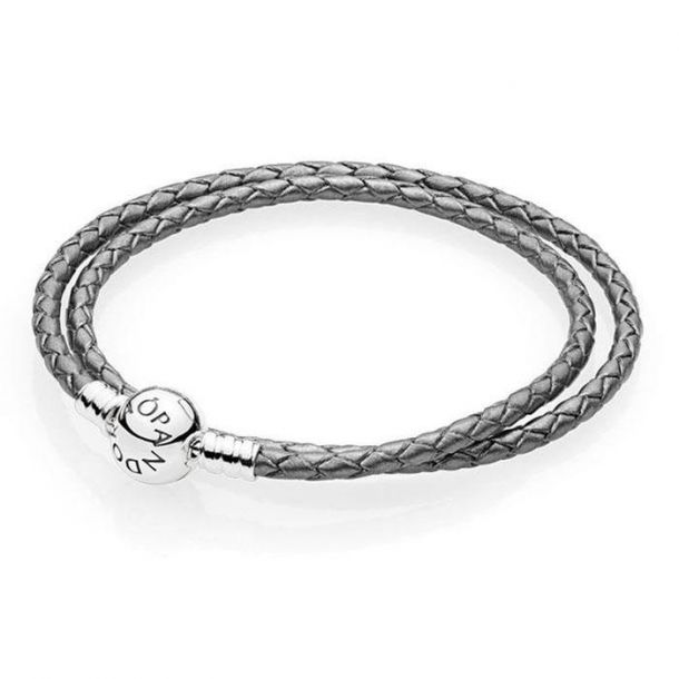 Pandora double braided leather bracelet shop