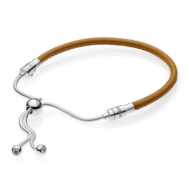 Pandora leather store bracelet tan