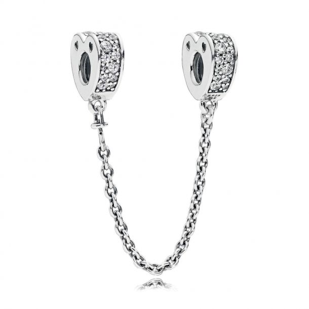 Pandora Sparkling Arcs of Love Safety Chain Clear Cubic Zirconia