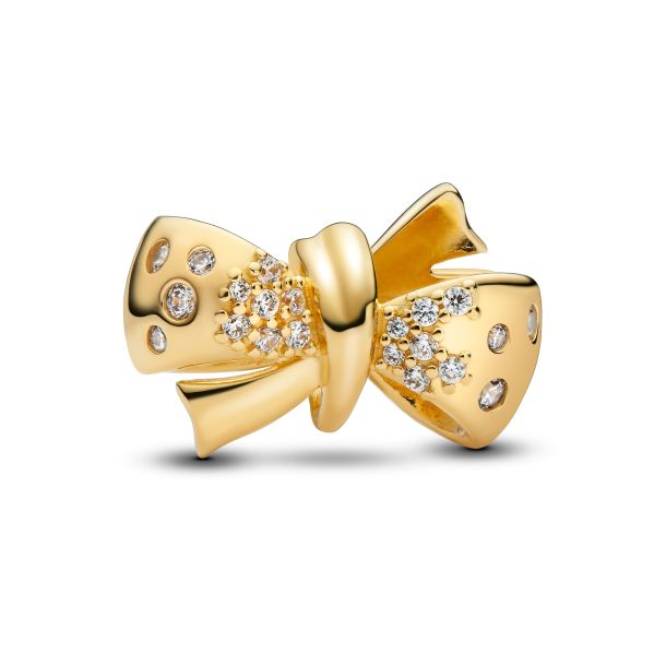 Pandora Sparkling Bow Gold Plated Charm