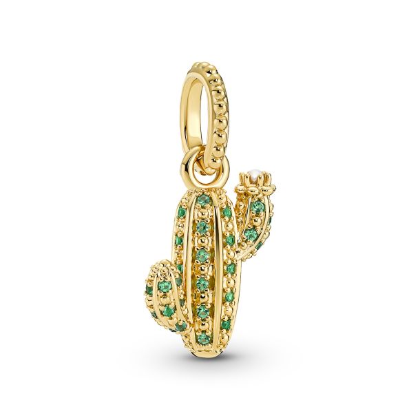 Versace: Gold & Green Western Cactus Necklace