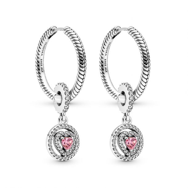 Pandora Sparkling Double Halo Hoop Earrings Set