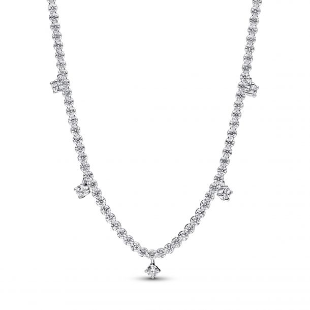 Tiffany Lock Pendant in White Gold with Pavé Diamonds