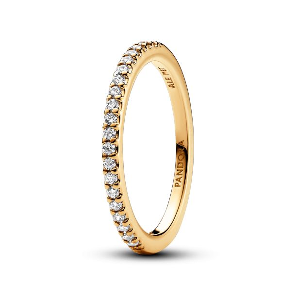 Pandora Sparkling Gold Plated Band Ring REEDS Jewelers