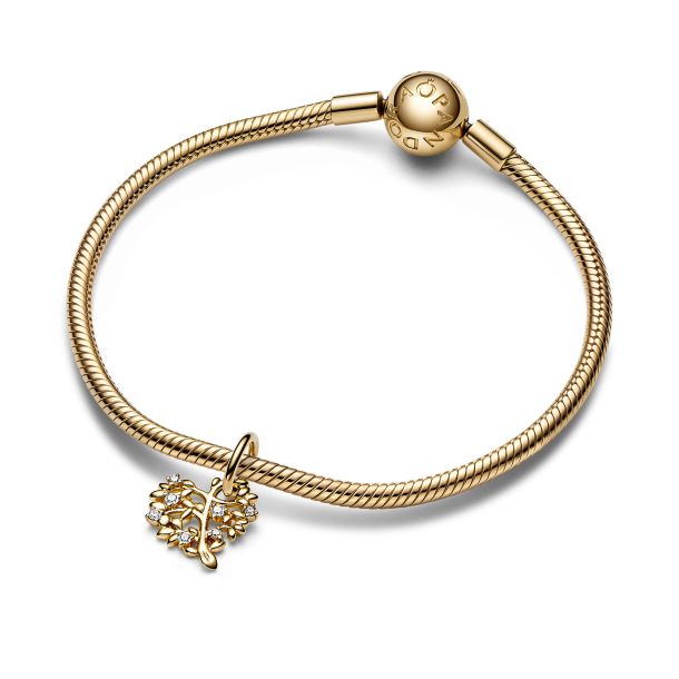Pandora family tree charm gold sale